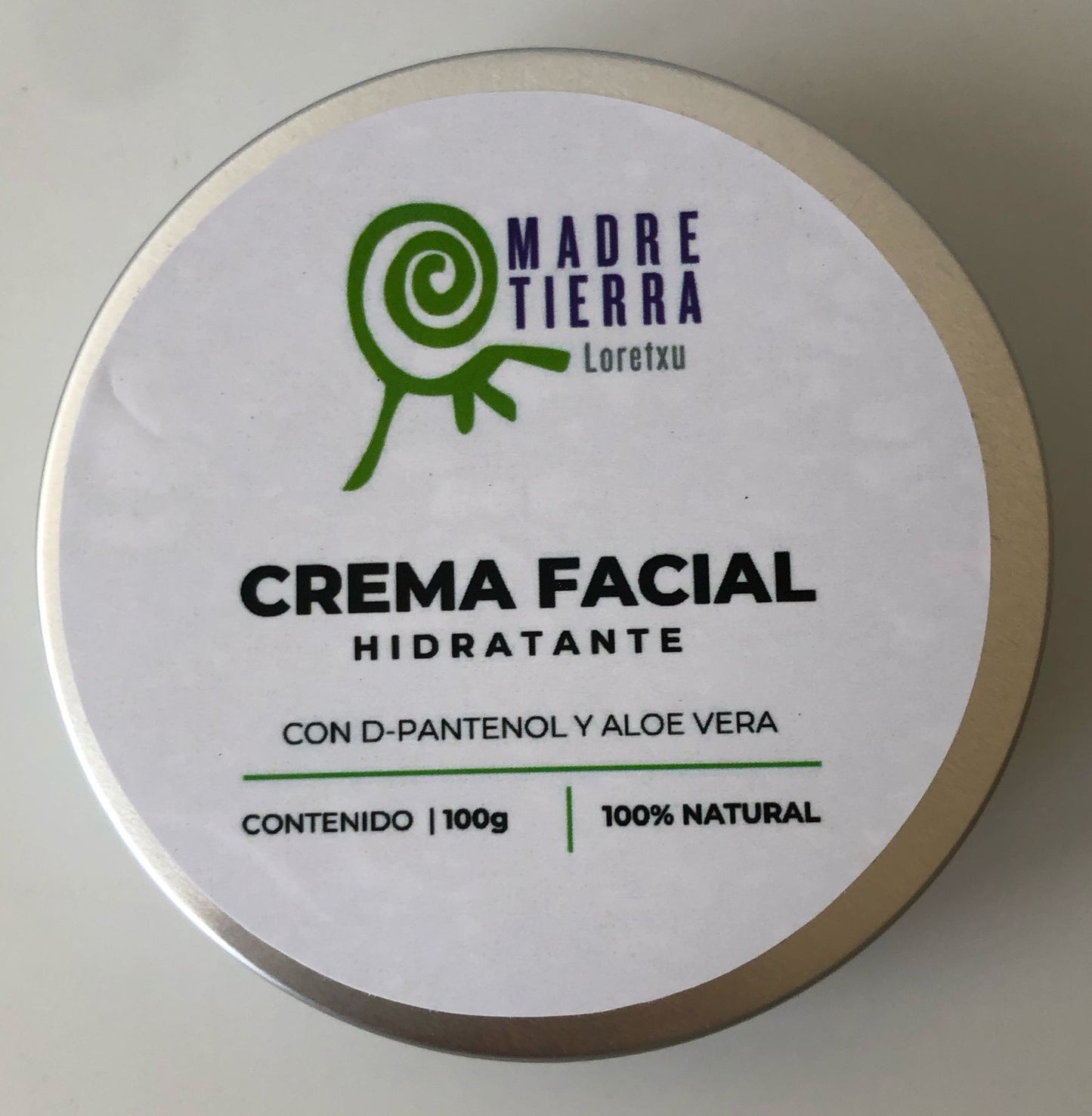 Crema facial Hidratante con Pantenol y Aloe Vera