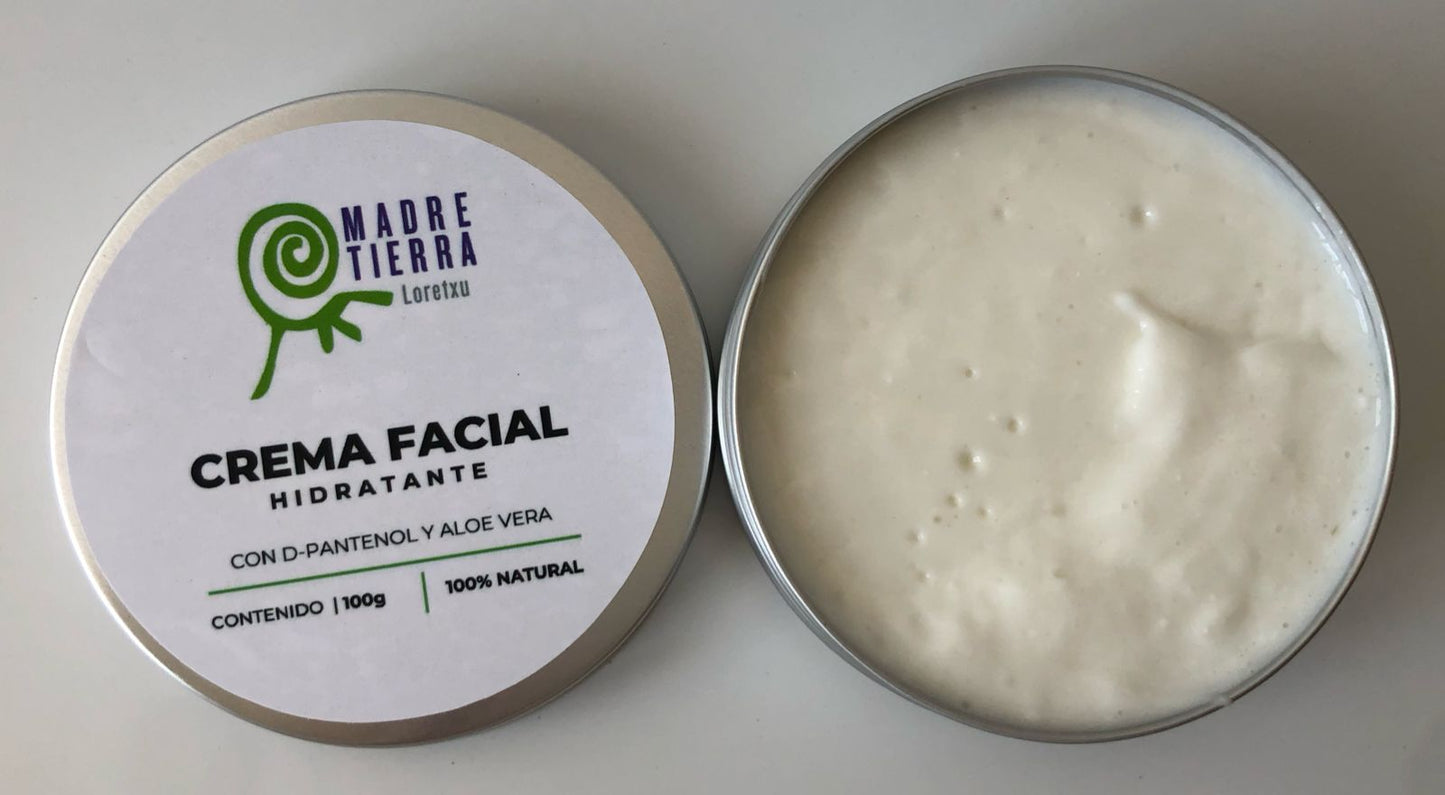 Crema facial Hidratante con Pantenol y Aloe Vera