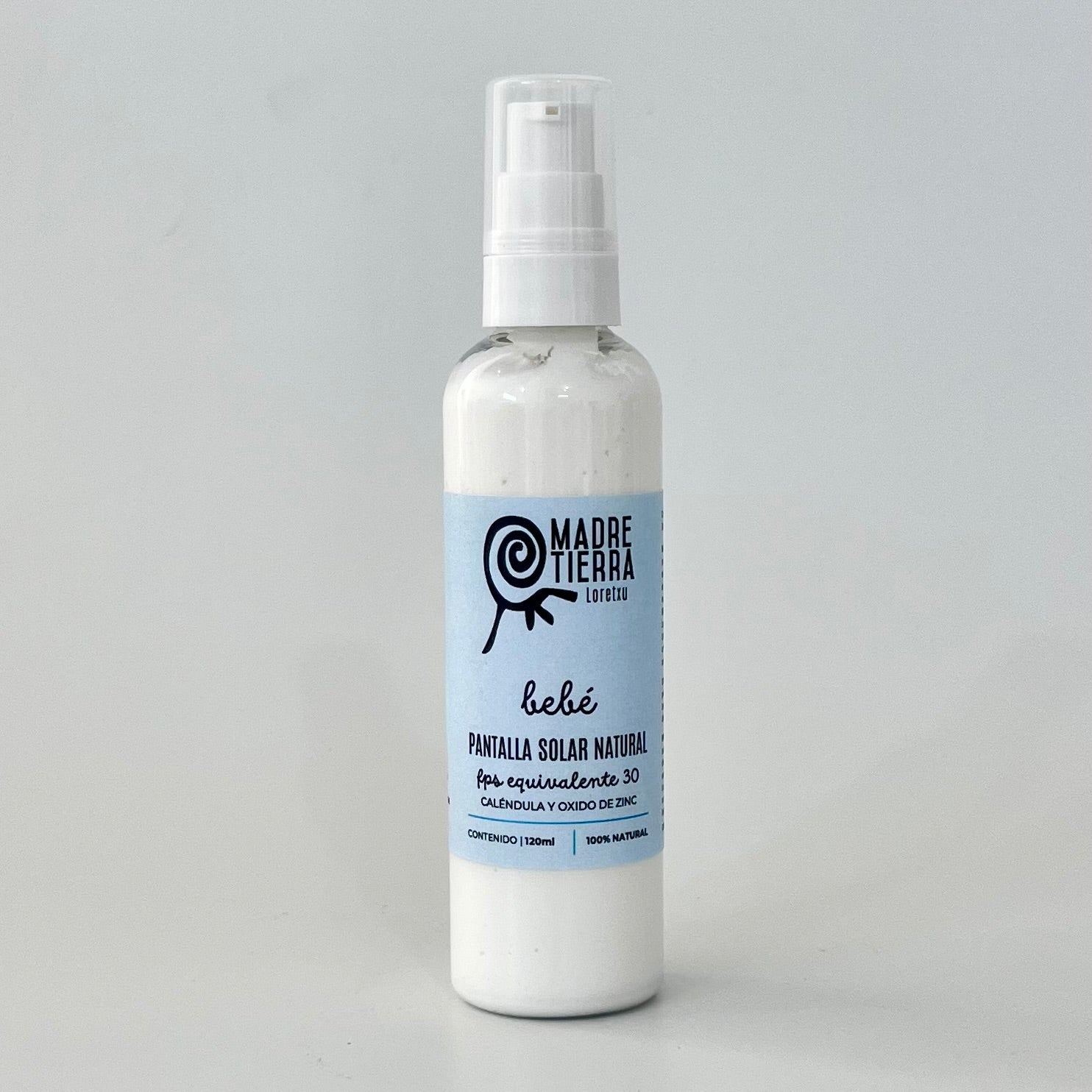Pantalla solar 100% natural para bebé con caléndula y óxido de zinc 120 ml