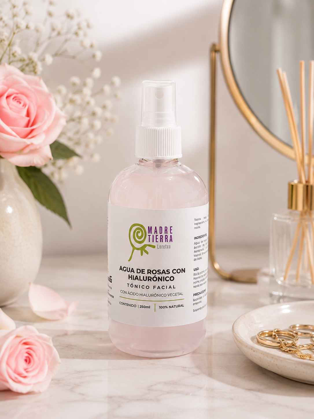 Agua de Rosas con Ácido Hialurónico 250 ml