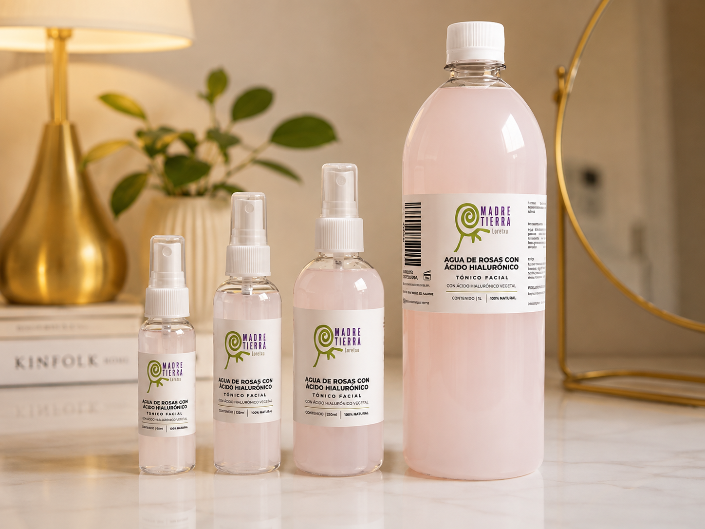 Agua de Rosas con Ácido Hialurónico (60 ml , 120 ml , 250 ml y 1 litro) Tónico Facial