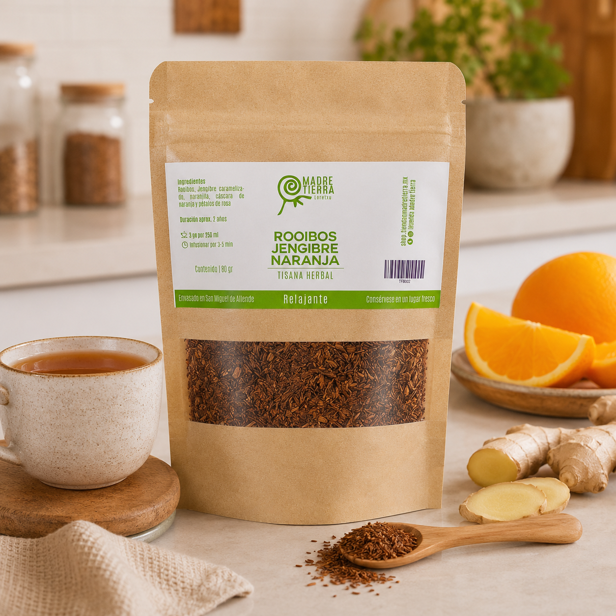 Tisana Herbal Rooibos Jengibre Naranja