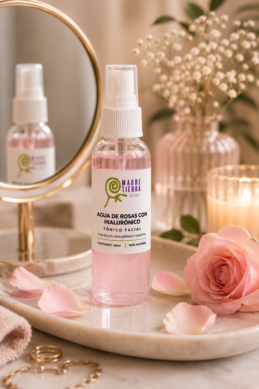 Agua de Rosas con Ácido Hialurónico 60 ml