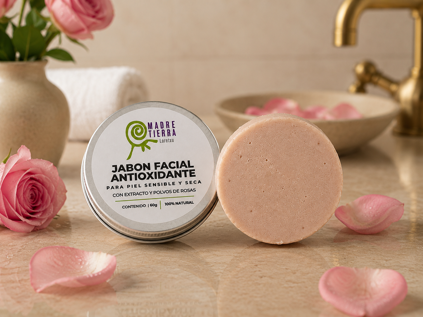 Jabón facial de Rosas 60 g