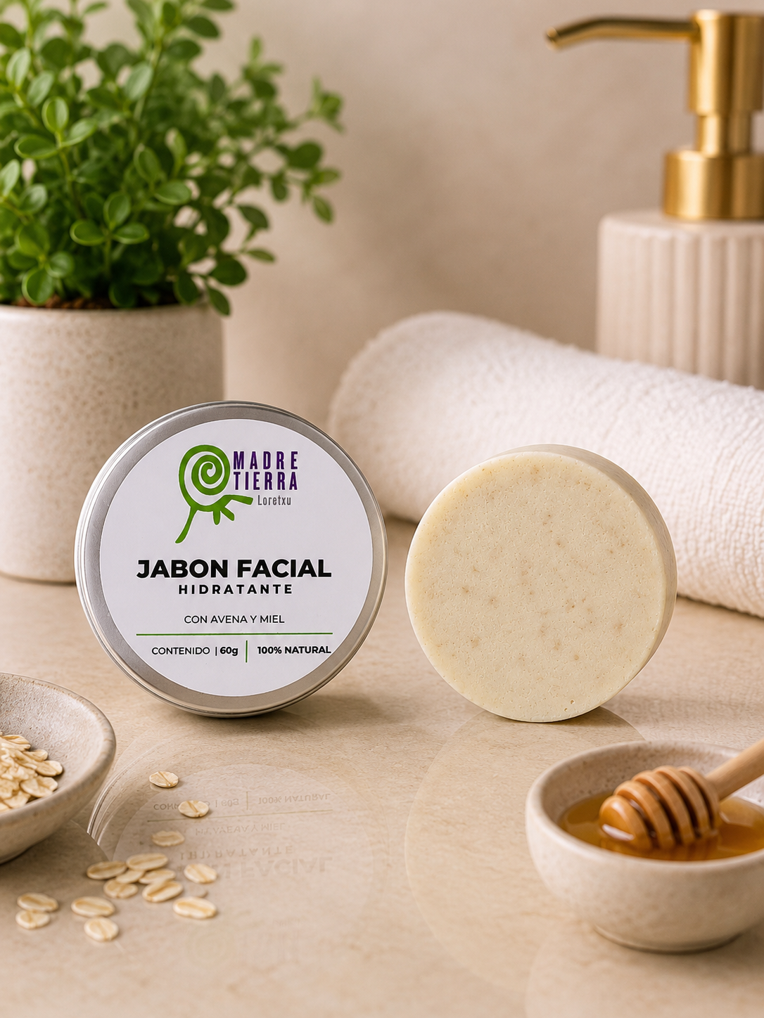 Jabón facial de Avena y Miel 60 g