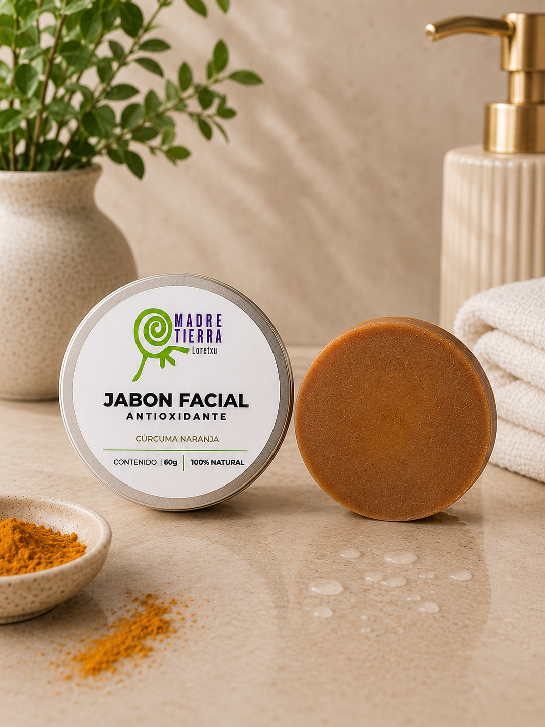Jabón facial de Cúrcuma Naranja 60 g