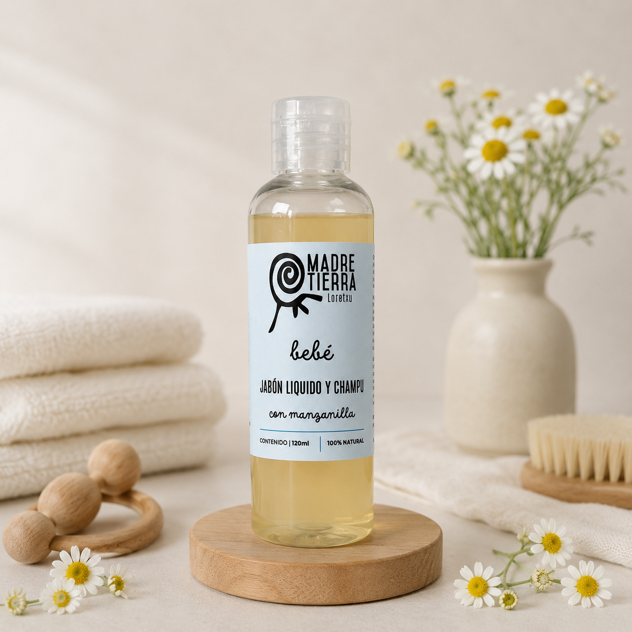 Jabón líquido y champú natural para  bebé 100% natural 120 ml