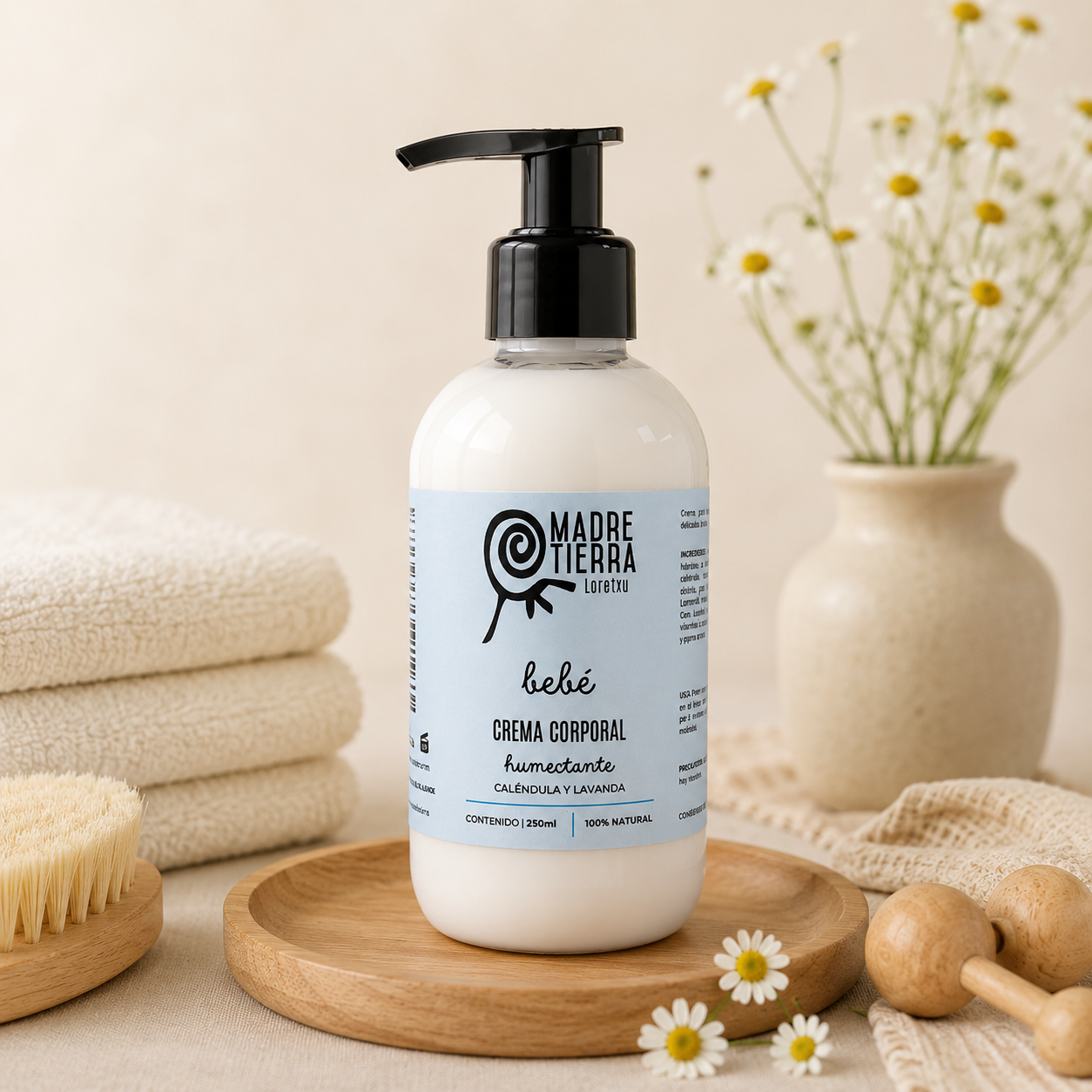 Crema corporal humectante para bebé con caléndula y lavanda 120 ml