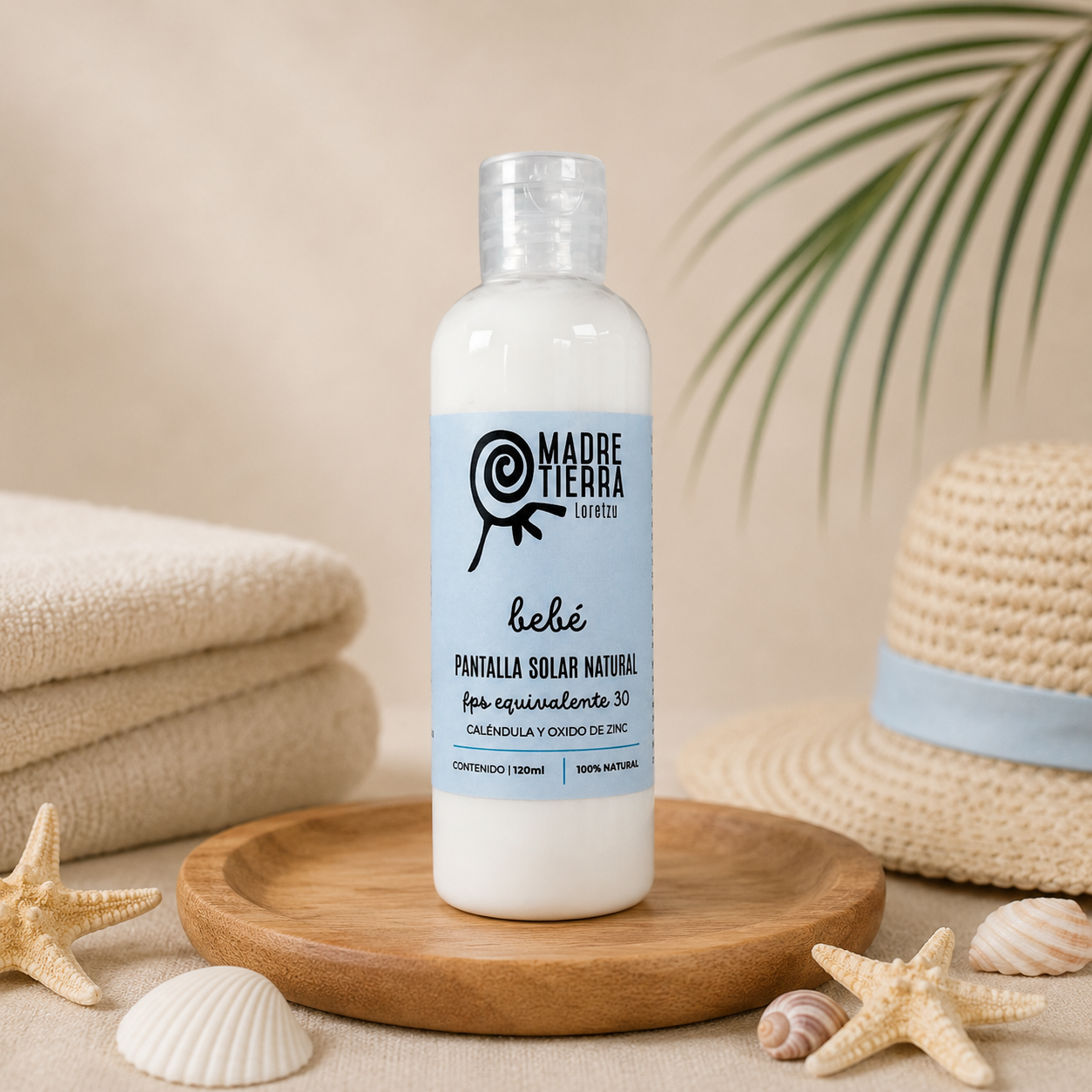 Pantalla solar 100% natural para bebé con caléndula y óxido de zinc 120 ml