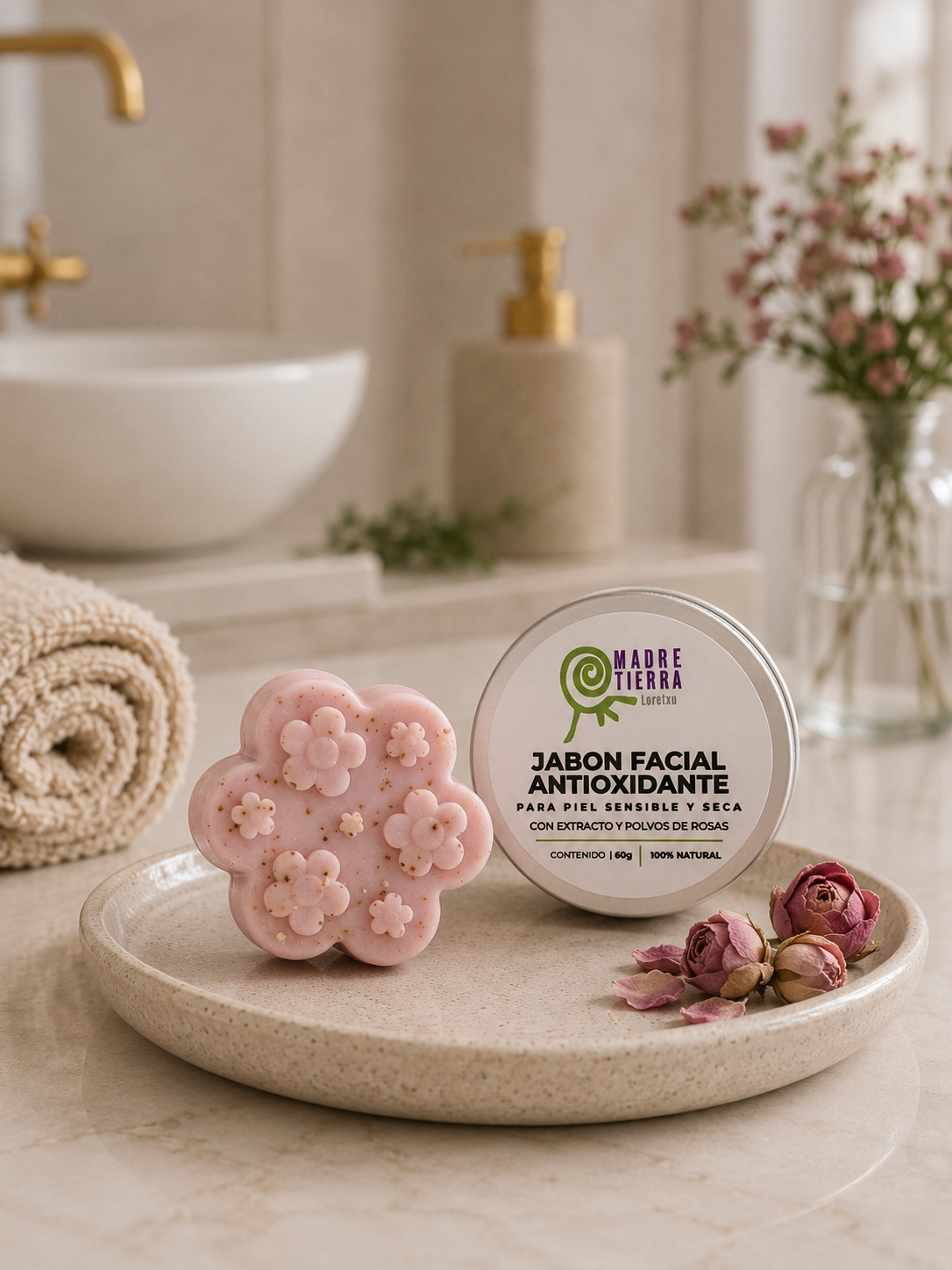Jabón facial de Rosas 60 g