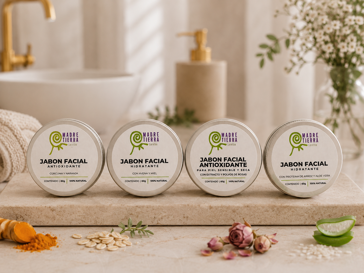Jabón facial de Rosas 60 g