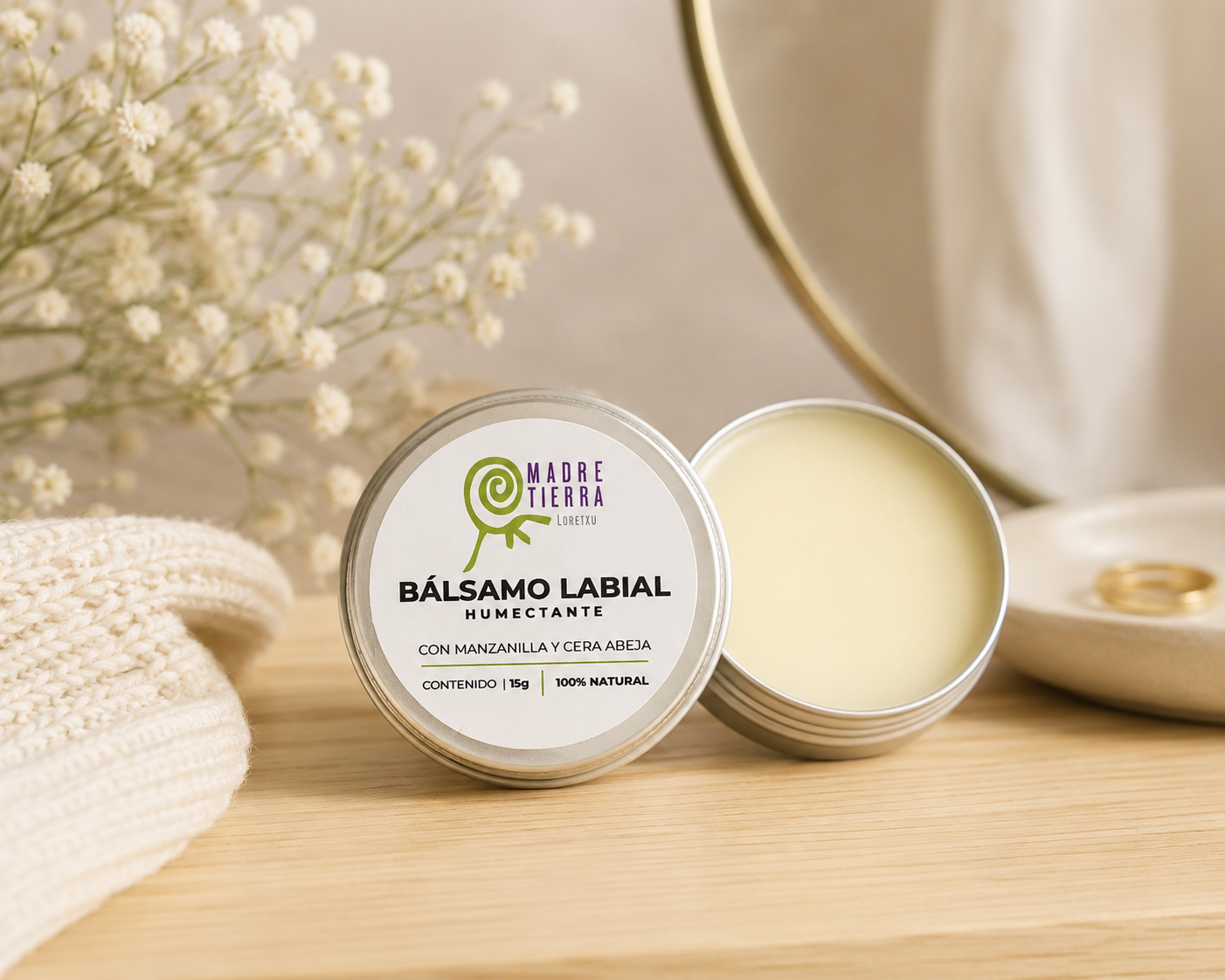 Bálsamo Labial Manzanilla Cera de Abeja