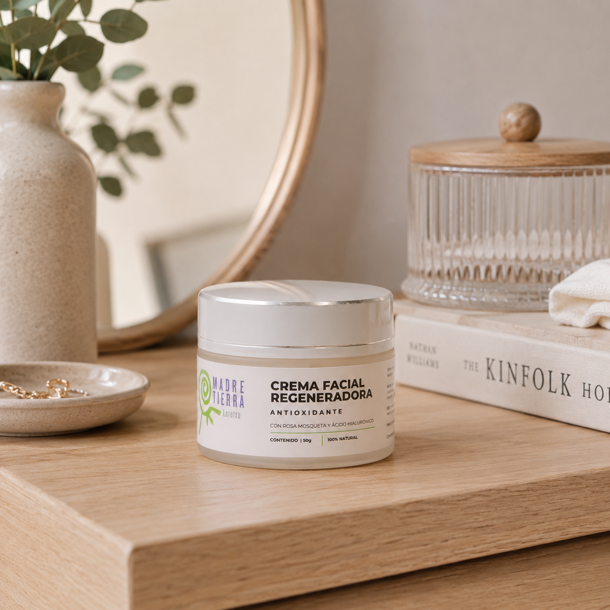 Crema facial regeneradora Rosas y Hialurónico 50 g