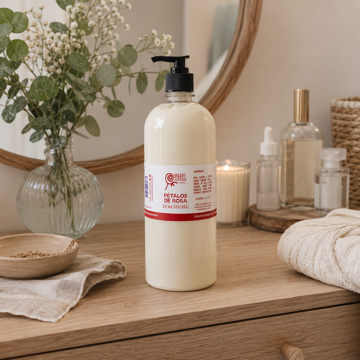 Crema Corporal Pétalos de Rosas 1 Litro