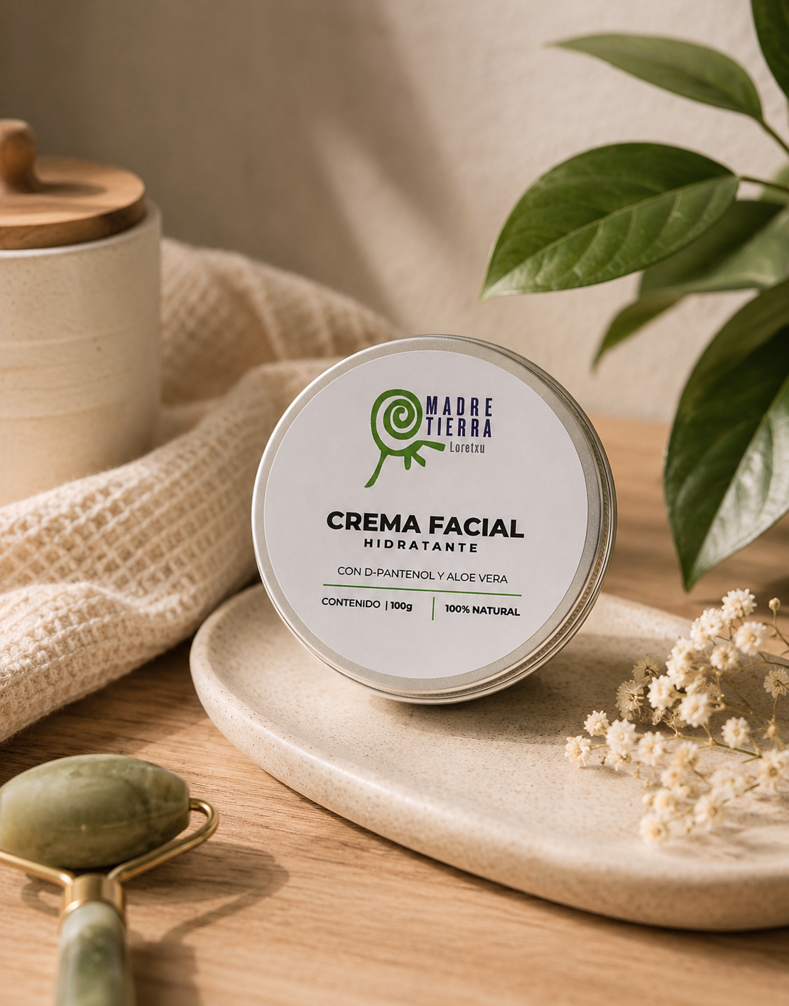 Crema facial Hidratante con D- Pantenol y Aloe Vera 100 g
