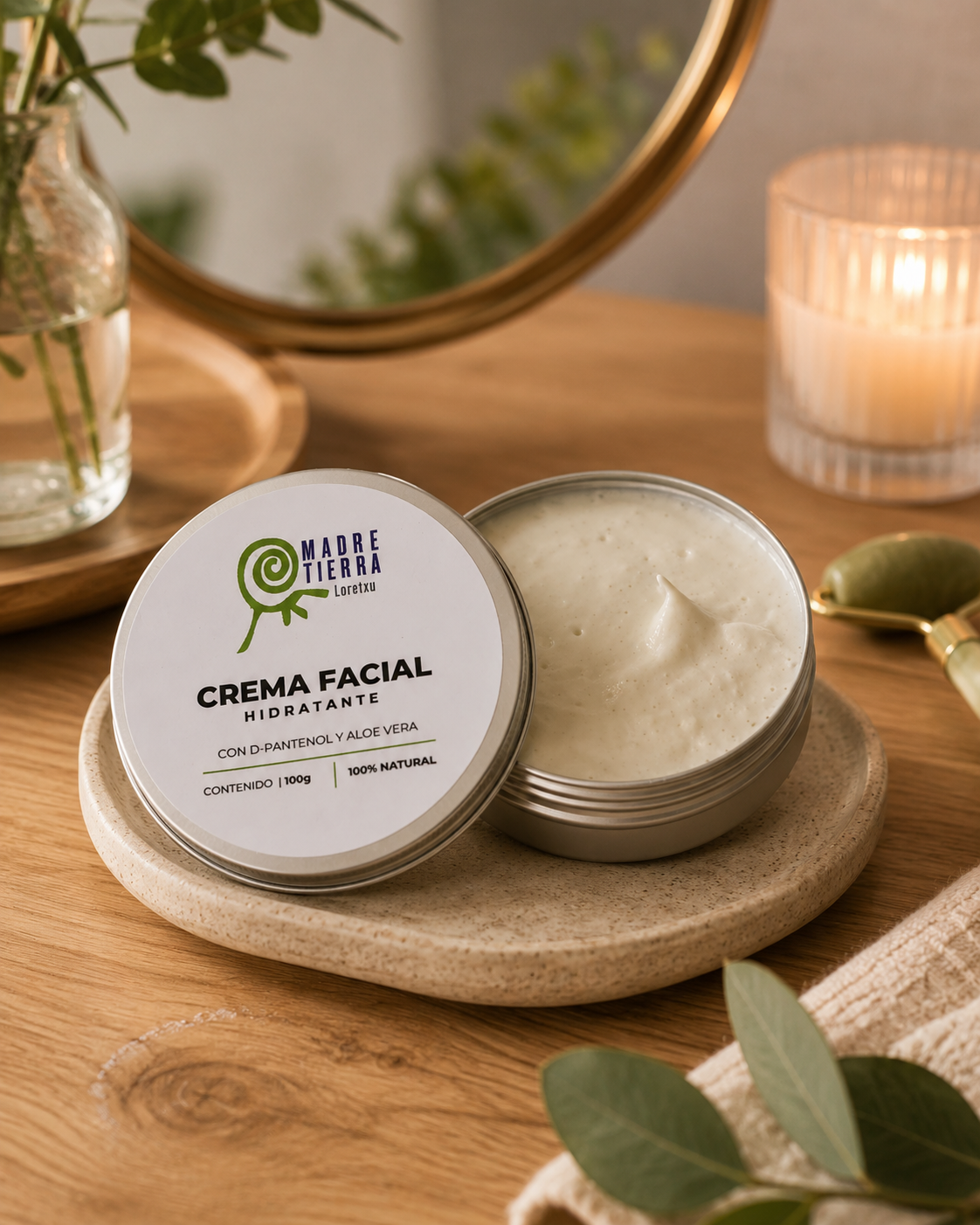 Crema facial Hidratante con D- Pantenol y Aloe Vera 100 g