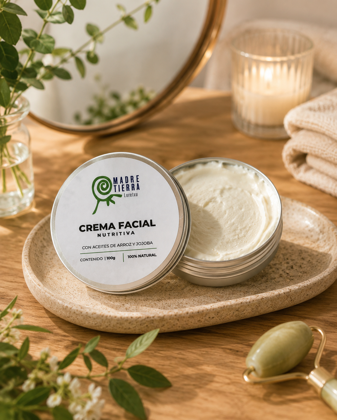 Crema Facial Nutritiva con aceites de arroz y jojoba 100 g