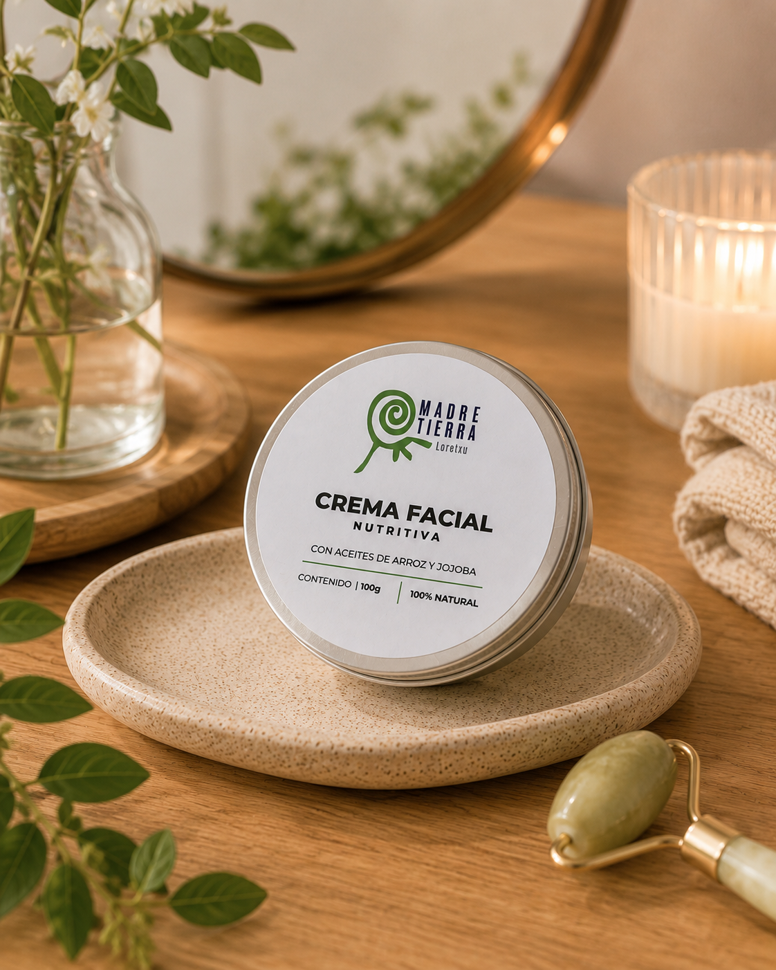 Crema Facial Nutritiva con aceites de arroz y jojoba 100 g