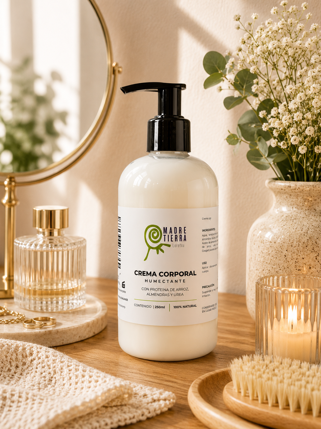 Crema Corporal Proteína de Arroz, almendras y urea 250 ml