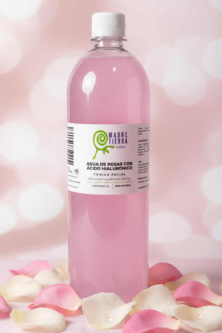 Agua de Rosas con acido hialuronico 1 litro
