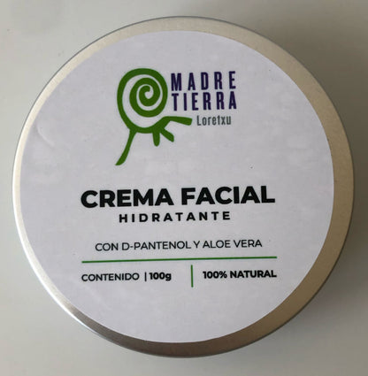 Crema facial Hidratante con Pantenol y Aloe Vera